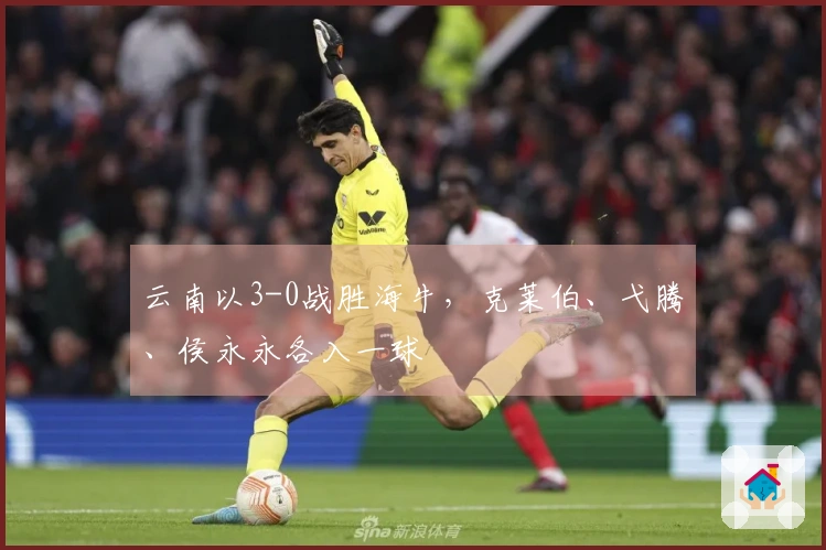 云南以3-0战胜海牛，克莱伯、弋腾、侯永永各入一球